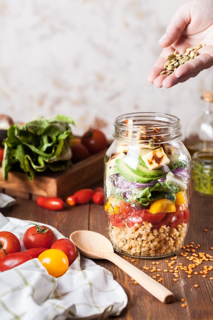 Healthy food in a glass jar. Wellness Centre in Brisbane