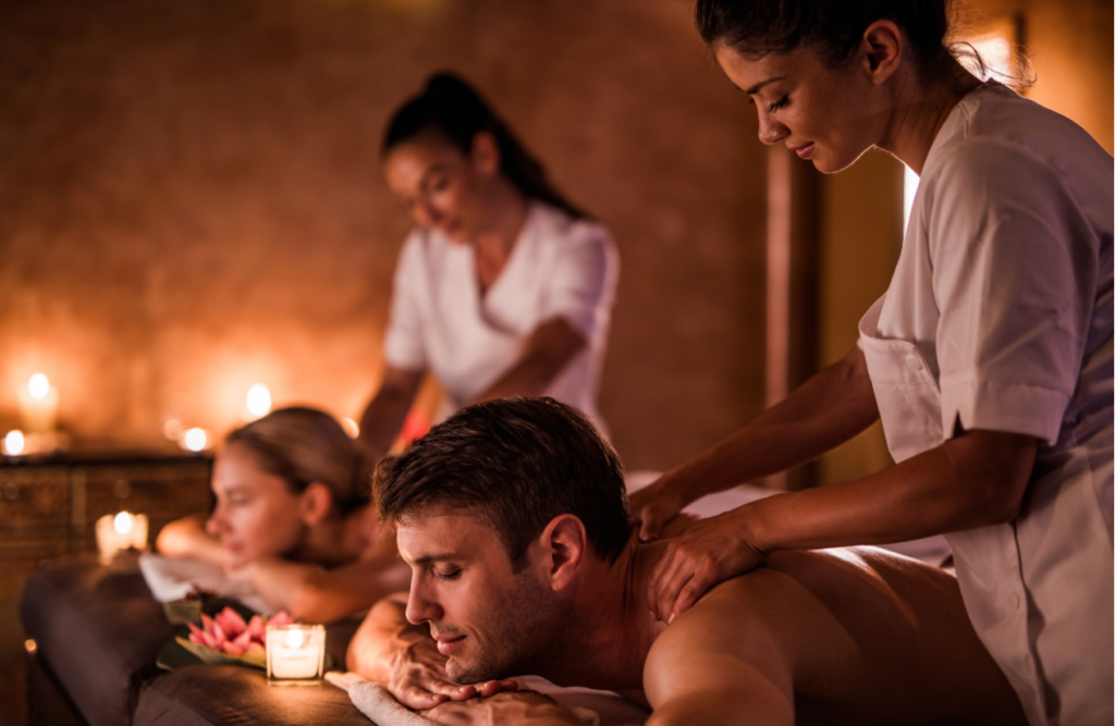 Couple enjoying their Myofascial Release Massage Northgate. Myfascial Release Massage. Brisbane Livewell Clinic