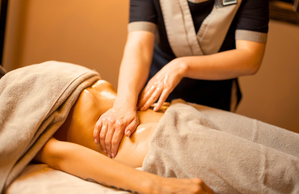 Woman receiving a Lymphatic Drainage Massage Northgate. Lymphatic Drainage Massage. Brisbane Livewell Clinic